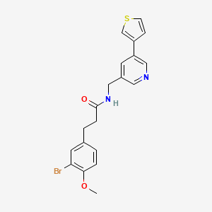 3-(3-bromo-4-methoxyphenyl)-N-((5-(thiophen-3-yl)pyridin-3-yl)methyl)propanamide