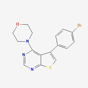 molecular formula C16H14BrN3OS B2827633 4-(5-(4-Bromophenyl)thieno[2,3-d]pyrimidin-4-yl)morpholine CAS No. 342595-65-7
