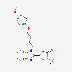 molecular formula C26H33N3O3 B2827640 1-(tert-butyl)-4-(1-(4-(4-methoxyphenoxy)butyl)-1H-benzo[d]imidazol-2-yl)pyrrolidin-2-one CAS No. 876888-46-9