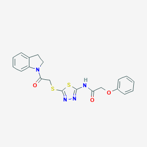 N-(5-{[2-(2,3-dihydro-1H-indol-1-yl)-2-oxoethyl]sulfanyl}-1,3,4-thiadiazol-2-yl)-2-phenoxyacetamide