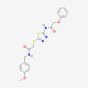 molecular formula C20H20N4O4S2 B282766 N-[5-({2-[(4-methoxybenzyl)amino]-2-oxoethyl}sulfanyl)-1,3,4-thiadiazol-2-yl]-2-phenoxyacetamide 