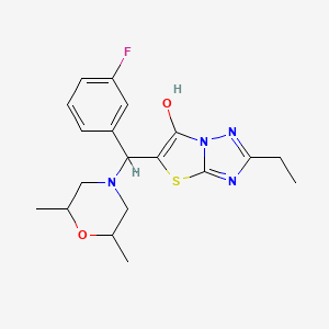 5-((2,6-Dimethylmorpholino)(3-fluorophenyl)methyl)-2-ethylthiazolo[3,2-b][1,2,4]triazol-6-ol