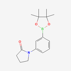 molecular formula C16H22BNO3 B2827664 1-[3-(Tetramethyl-1,3,2-dioxaborolan-2-yl)phenyl]pyrrolidin-2-one CAS No. 1185265-61-5