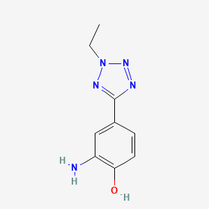 molecular formula C9H11N5O B2827665 2-amino-4-(2-ethyl-2H-tetrazol-5-yl)phenol CAS No. 1020046-27-8