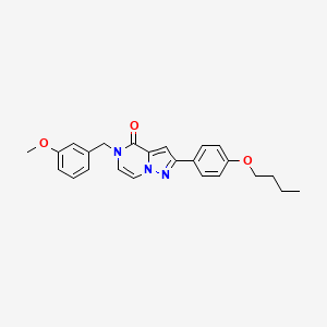 molecular formula C24H25N3O3 B2827671 2-(4-butoxyphenyl)-5-(3-methoxybenzyl)pyrazolo[1,5-a]pyrazin-4(5H)-one CAS No. 1358485-15-0