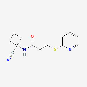 molecular formula C13H15N3OS B2827674 N-(1-cyanocyclobutyl)-3-(pyridin-2-ylsulfanyl)propanamide CAS No. 1797081-02-7