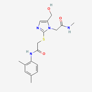 molecular formula C17H22N4O3S B2827675 2-[2-({2-[(2,4-dimethylphenyl)amino]-2-oxoethyl}thio)-5-(hydroxymethyl)-1H-imidazol-1-yl]-N-methylacetamide CAS No. 923139-80-4