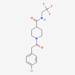 molecular formula C16H18ClF3N2O2 B2827677 1-(2-(4-氯苯基)乙酰)-N-(2,2,2-三氟乙基)哌啶-4-甲酰胺 CAS No. 1234806-87-1