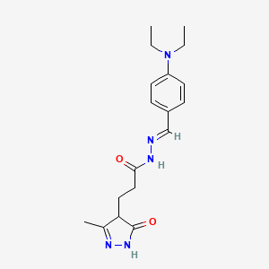 B2827684 (E)-N'-(4-(diethylamino)benzylidene)-3-(3-methyl-5-oxo-4,5-dihydro-1H-pyrazol-4-yl)propanehydrazide CAS No. 306303-33-3