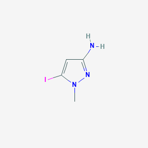 molecular formula C4H6IN3 B2827687 5-Iodo-1-methylpyrazol-3-amine CAS No. 1654058-24-8