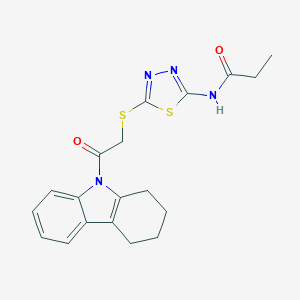 N-(5-{[2-oxo-2-(1,2,3,4-tetrahydro-9H-carbazol-9-yl)ethyl]sulfanyl}-1,3,4-thiadiazol-2-yl)propanamide