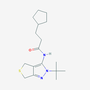 N-(2-(tert-butyl)-4,6-dihydro-2H-thieno[3,4-c]pyrazol-3-yl)-3-cyclopentylpropanamide