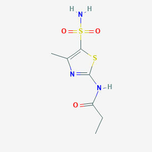 molecular formula C7H11N3O3S2 B2827695 N-(4-methyl-5-sulfamoyl-1,3-thiazol-2-yl)propanamide CAS No. 1478918-40-9