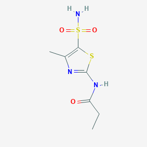 molecular formula C7H11N3O3S2 B2827695 N-(4-甲基-5-磺酰氨基-1,3-噻唑-2-基)丙酰胺 CAS No. 1478918-40-9