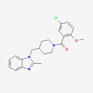 (5-chloro-2-methoxyphenyl)(4-((2-methyl-1H-benzo[d]imidazol-1-yl)methyl)piperidin-1-yl)methanone