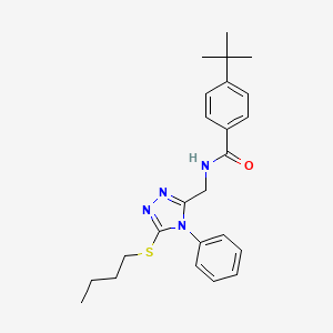 molecular formula C24H30N4OS B2827708 4-tert-butyl-N-[(5-butylsulfanyl-4-phenyl-1,2,4-triazol-3-yl)methyl]benzamide CAS No. 391917-21-8