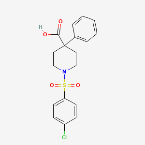 molecular formula C18H18ClNO4S B2827709 1-[(4-Chlorophenyl)sulfonyl]-4-phenyl-4-piperidinecarboxylic acid CAS No. 710990-75-3