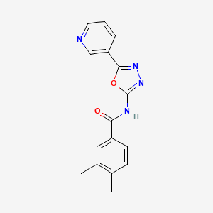molecular formula C16H14N4O2 B2827712 3,4-dimethyl-N-(5-pyridin-3-yl-1,3,4-oxadiazol-2-yl)benzamide CAS No. 887893-20-1