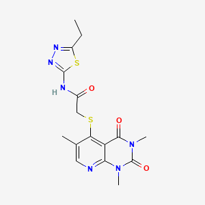 N-(5-ethyl-1,3,4-thiadiazol-2-yl)-2-((1,3,6-trimethyl-2,4-dioxo-1,2,3,4-tetrahydropyrido[2,3-d]pyrimidin-5-yl)thio)acetamide