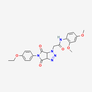 molecular formula C22H23N5O6 B2827722 N-(2,4-dimethoxyphenyl)-2-[5-(4-ethoxyphenyl)-4,6-dioxo-4,5,6,6a-tetrahydropyrrolo[3,4-d][1,2,3]triazol-1(3aH)-yl]acetamide CAS No. 1052604-45-1