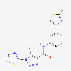 molecular formula C17H14N6OS2 B2827726 5-methyl-N-(3-(2-methylthiazol-4-yl)phenyl)-1-(thiazol-2-yl)-1H-1,2,3-triazole-4-carboxamide CAS No. 1251559-58-6