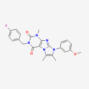 molecular formula C24H22FN5O3 B2827742 3-(4-氟苄基)-8-(3-甲氧基苯基)-1,6,7-三甲基-1H-咪唑并[2,1-f]嘧啶-2,4(3H,8H)-二酮 CAS No. 877810-30-5