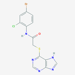 N-(4-bromo-2-chlorophenyl)-2-(9H-purin-6-ylsulfanyl)acetamide