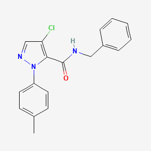 molecular formula C18H16ClN3O B2827755 N-苄基-4-氯-1-(4-甲基苯基)-1H-吡唑-5-甲酰胺 CAS No. 321571-51-1