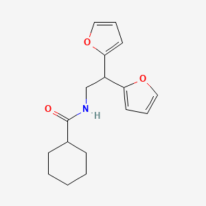 molecular formula C17H21NO3 B2827764 N-(2,2-di(furan-2-yl)ethyl)cyclohexanecarboxamide CAS No. 2320680-83-7