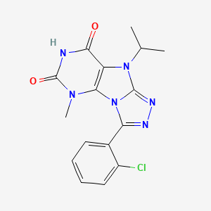 molecular formula C16H15ClN6O2 B2827766 3-(2-chlorophenyl)-9-isopropyl-5-methyl-5H-[1,2,4]triazolo[4,3-e]purine-6,8(7H,9H)-dione CAS No. 921803-60-3