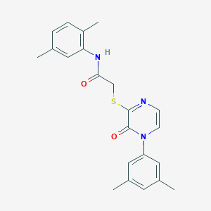 molecular formula C22H23N3O2S B2827768 N-(2,5-dimethylphenyl)-2-[4-(3,5-dimethylphenyl)-3-oxopyrazin-2-yl]sulfanylacetamide CAS No. 895110-01-7