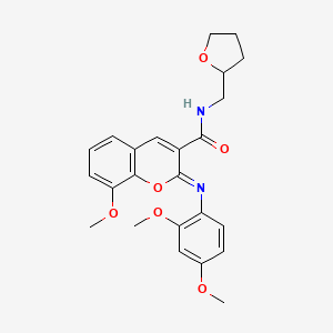 molecular formula C24H26N2O6 B2827774 (2Z)-2-[(2,4-dimethoxyphenyl)imino]-8-methoxy-N-(tetrahydrofuran-2-ylmethyl)-2H-chromene-3-carboxamide CAS No. 478481-51-5