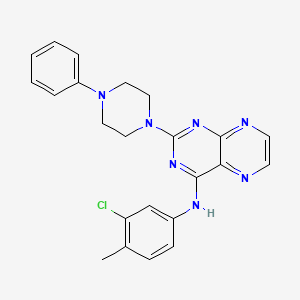 molecular formula C23H22ClN7 B2827776 N-(3-chloro-4-methylphenyl)-2-(4-phenylpiperazin-1-yl)pteridin-4-amine CAS No. 946298-48-2