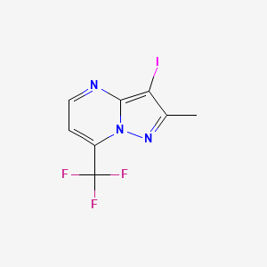 molecular formula C8H5F3IN3 B2827782 3-碘-2-甲基-7-(三氟甲基)吡唑并[1,5-a]嘧啶 CAS No. 2137586-79-7