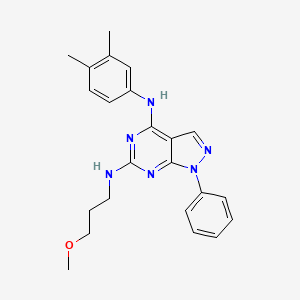 molecular formula C23H26N6O B2827783 N4-(3,4-dimethylphenyl)-N6-(3-methoxypropyl)-1-phenyl-1H-pyrazolo[3,4-d]pyrimidine-4,6-diamine CAS No. 946288-13-7