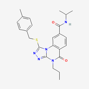 1-{[(4-methylphenyl)methyl]sulfanyl}-5-oxo-N-(propan-2-yl)-4-propyl-4H,5H-[1,2,4]triazolo[4,3-a]quinazoline-8-carboxamide