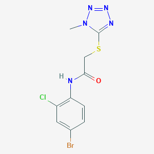 molecular formula C10H9BrClN5OS B282779 N-(4-bromo-2-chlorophenyl)-2-(1-methyltetrazol-5-yl)sulfanylacetamide 