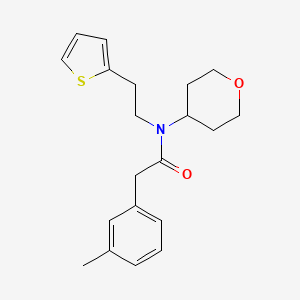 molecular formula C20H25NO2S B2827790 N-(tetrahydro-2H-pyran-4-yl)-N-(2-(thiophen-2-yl)ethyl)-2-(m-tolyl)acetamide CAS No. 1795298-10-0