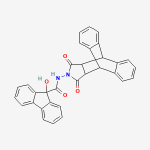 molecular formula C32H22N2O4 B2827792 N-(12,14-dioxo-11,12,14,15-tetrahydro-9H-9,10-[3,4]epipyrroloanthracen-13(10H)-yl)-9-hydroxy-9H-fluorene-9-carboxamide CAS No. 326013-10-9