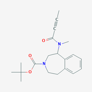 molecular formula C20H26N2O3 B2827800 Tert-butyl 5-[but-2-ynoyl(methyl)amino]-1,2,4,5-tetrahydro-3-benzazepine-3-carboxylate CAS No. 2411255-65-5
