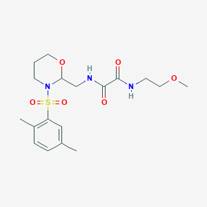 N1-((3-((2,5-dimethylphenyl)sulfonyl)-1,3-oxazinan-2-yl)methyl)-N2-(2-methoxyethyl)oxalamide