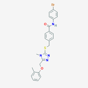 N-(4-bromophenyl)-4-[({4-methyl-5-[(2-methylphenoxy)methyl]-4H-1,2,4-triazol-3-yl}sulfanyl)methyl]benzamide