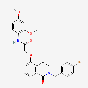 molecular formula C26H25BrN2O5 B2827810 2-((2-(4-bromobenzyl)-1-oxo-1,2,3,4-tetrahydroisoquinolin-5-yl)oxy)-N-(2,4-dimethoxyphenyl)acetamide CAS No. 850904-45-9