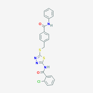 2-chloro-N-(5-{[4-(phenylcarbamoyl)benzyl]sulfanyl}-1,3,4-thiadiazol-2-yl)benzamide