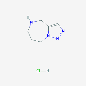 molecular formula C6H11ClN4 B2827823 4H,5H,6H,7H,8H-[1,2,3]triazolo[1,5-a][1,4]diazepine hydrochloride CAS No. 1781610-84-1