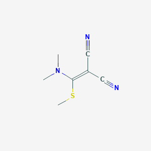 molecular formula C7H9N3S B2827829 2-((二甲基氨基)(甲基磺酰)甲亚)丙二腈 CAS No. 31297-60-6