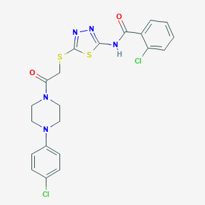 2-chloro-N-[5-({2-[4-(4-chlorophenyl)-1-piperazinyl]-2-oxoethyl}sulfanyl)-1,3,4-thiadiazol-2-yl]benzamide