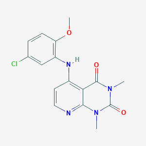 molecular formula C16H15ClN4O3 B2827833 5-((5-chloro-2-methoxyphenyl)amino)-1,3-dimethylpyrido[2,3-d]pyrimidine-2,4(1H,3H)-dione CAS No. 946253-17-4