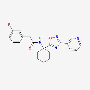 molecular formula C21H21FN4O2 B2827837 2-(3-氟苯基)-N-[1-(3-吡啶-3-基-1,2,4-噁二唑-5-基)环己基]乙酰胺 CAS No. 1396860-44-8