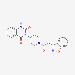 molecular formula C22H20N4O4 B2827853 3-(1-(2-(苯并[d]异噁唑-3-基)乙酰)哌嗪-4-基)喹唑啉-2,4(1H,3H)-二酮 CAS No. 2034414-88-3